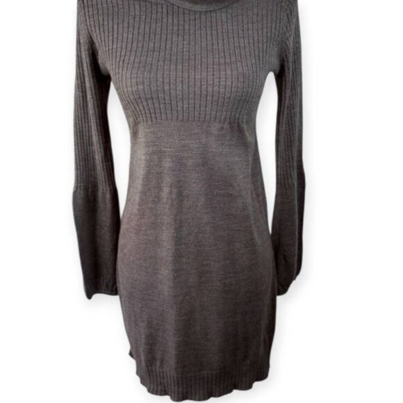 EVEN GRAY COWL-NECK SWEATER DRESS SZ.M EUC. - Picture 3 of 5